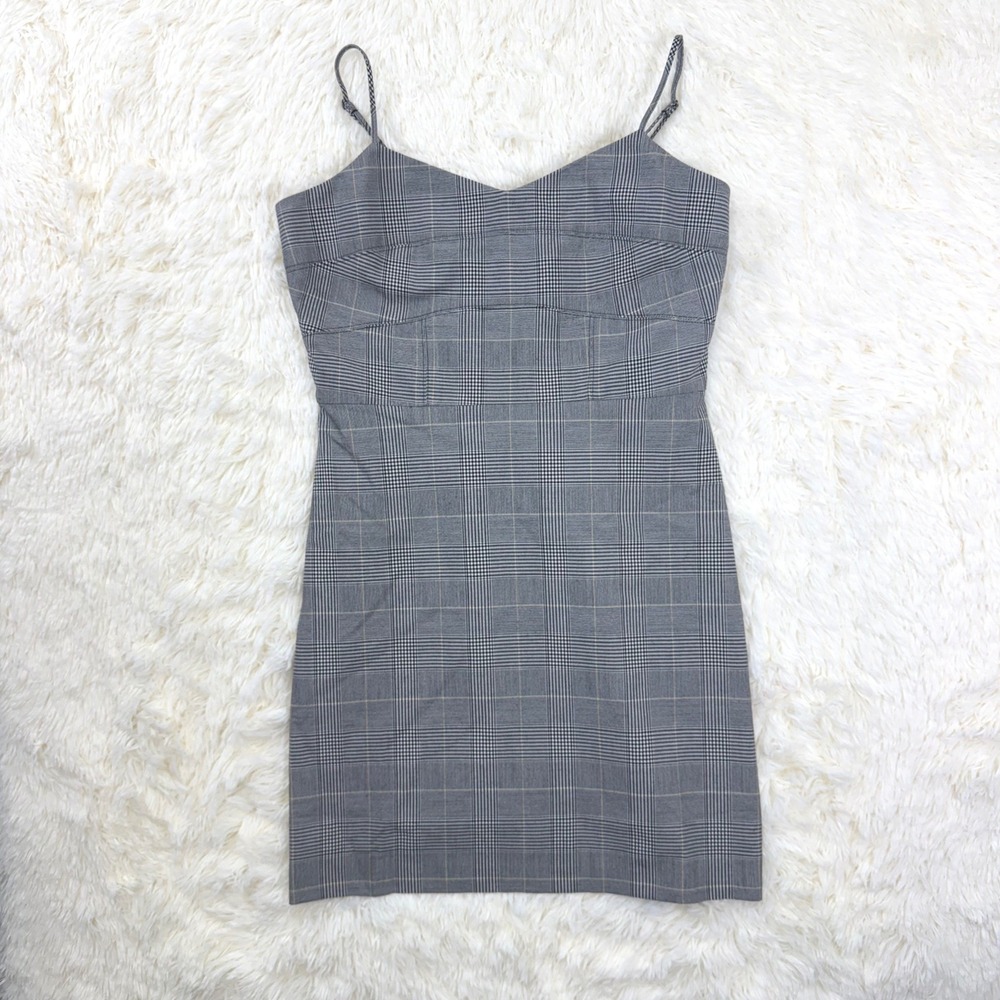 NWT LOFT Versa Sheath Dress Womens 2P Grey Plaid Sweetheart Preppy Clueless Cher